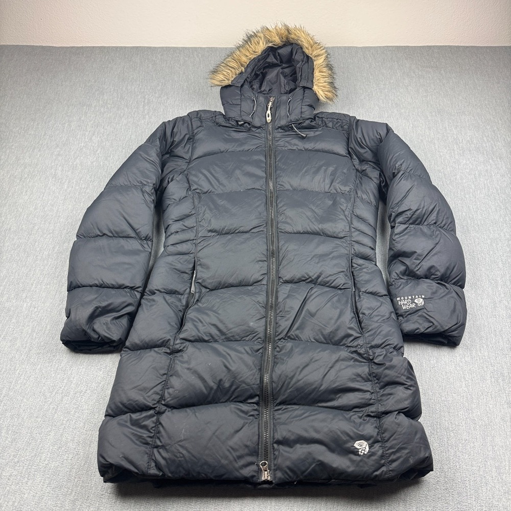 Mountain Hardwear Jacket Womens Small Black Down Puffer Parka Downtown‎ Hooded